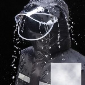 RAIN JACKET AND PANTS WITH HOOD AND FACE SHIELD