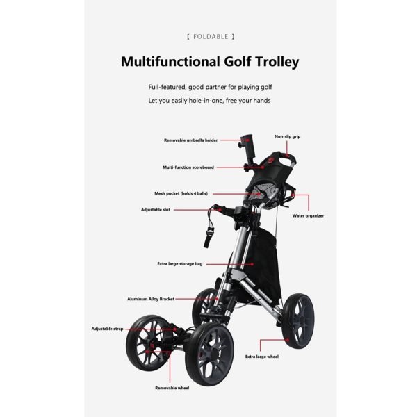 PRO FOUR WHEEL GOLF TROLLEY